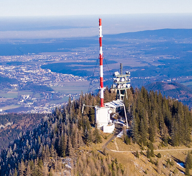 ORS - Rundfunkversorgung in höchster Qualität Vogelperspektive der ORS Sendeanlage am Semmering