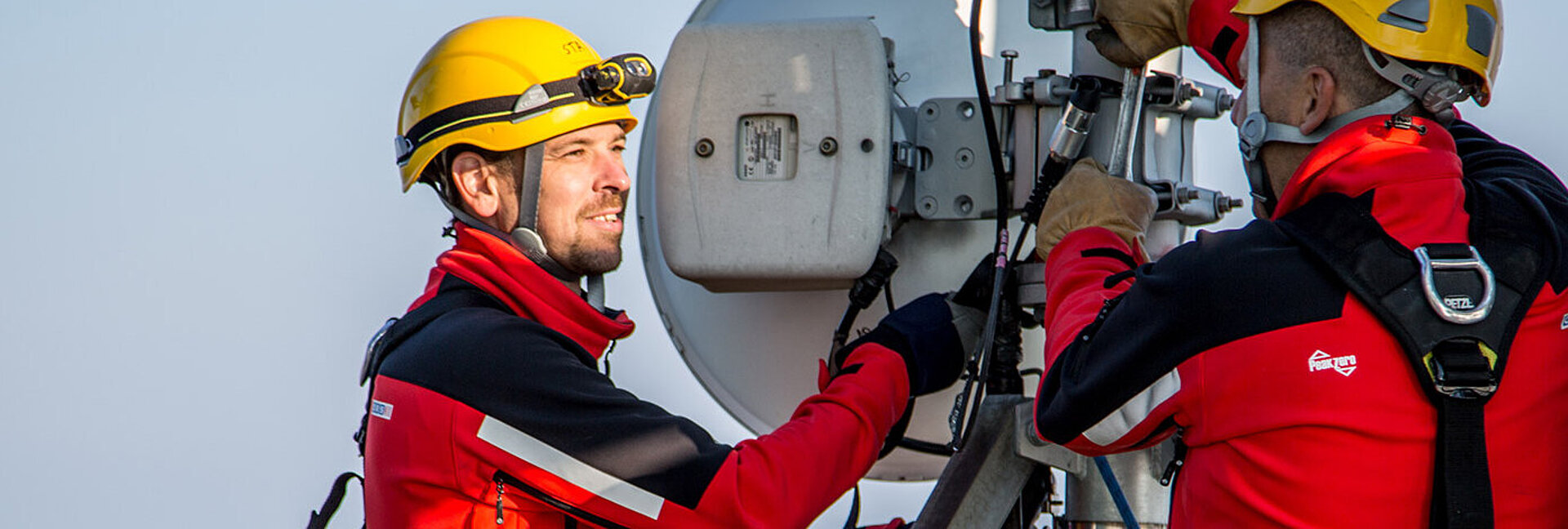 ORS - Austrian Broadcasting Services Two technicians on antenna mast