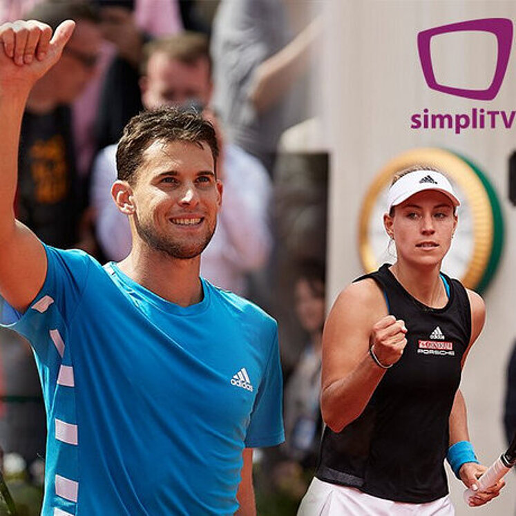 Fotomontage: Alexander Zverev (l), Dominic Thiem (m), Angelique Kerber (r)