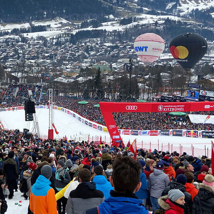 Zielgelände der Streif in Kitzbühel