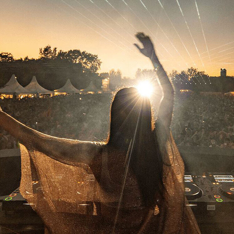 Party people on stage