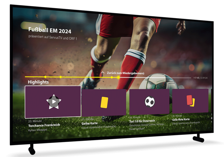 Innovative AI solutions for television, radio & streaming TV Screen with sport