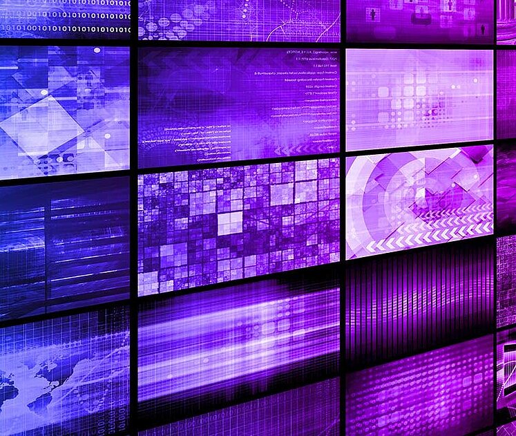 Content via IP Digital wall with monitors