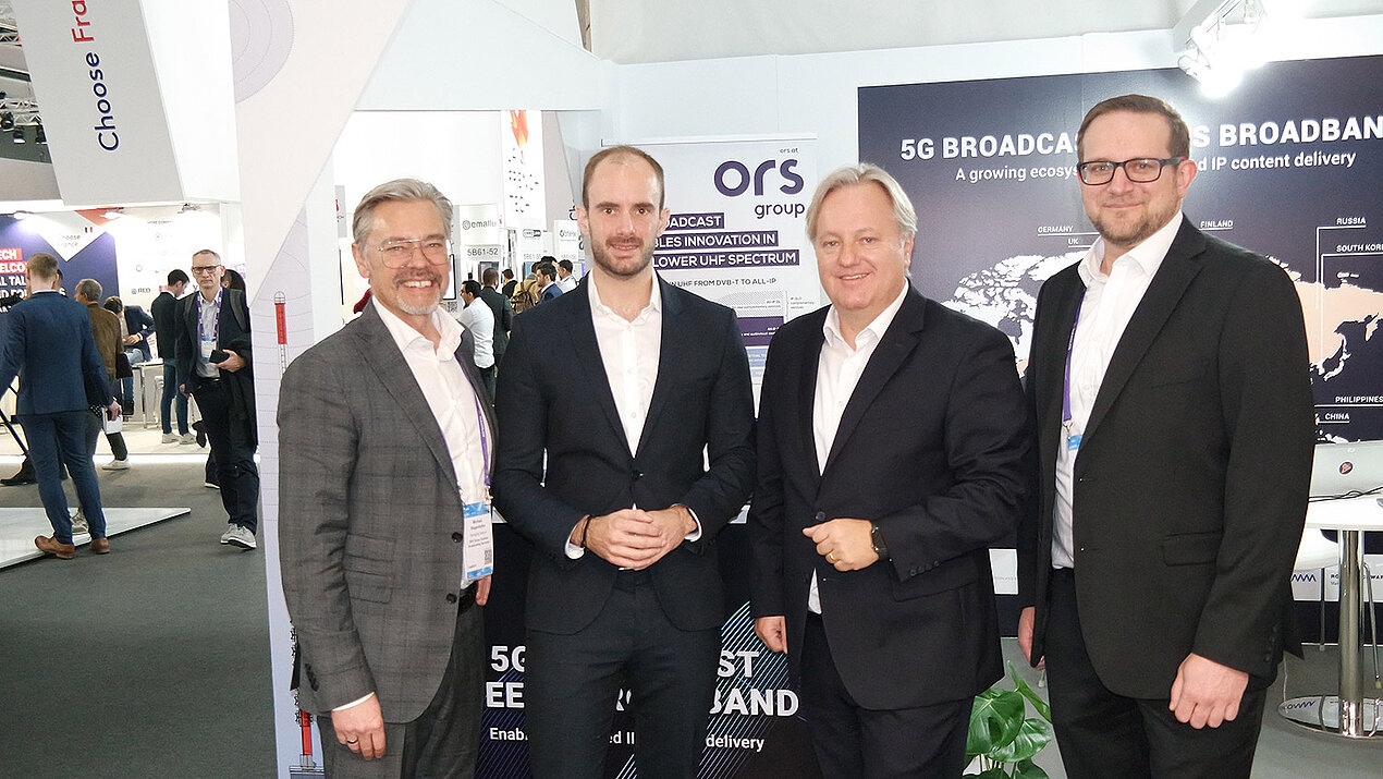 ORS presents TV transmission innovation at Mobile World Congress 2023 group foto